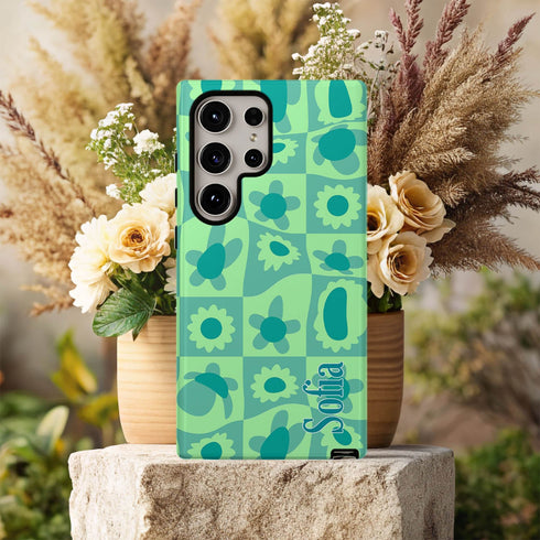 Personalized Retro Warp Floral Groovy Galaxy Case